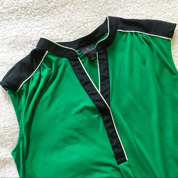 Green V Neck Top - Picture 2 of 3